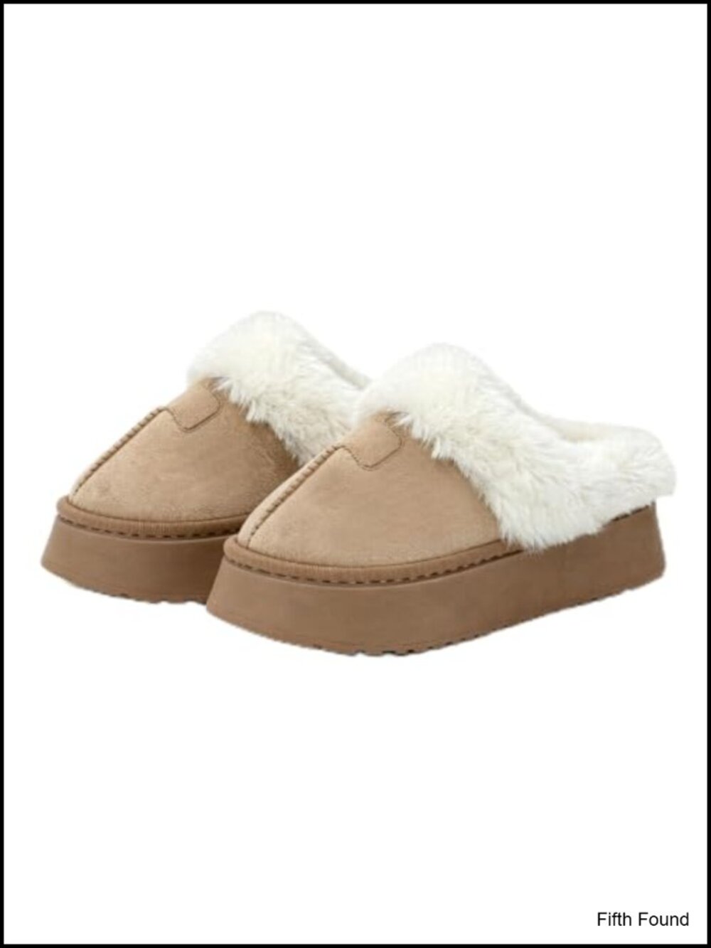 Faux Fur Mule Slippers Warm Non-Slip Indoor Outdoor Slip-On